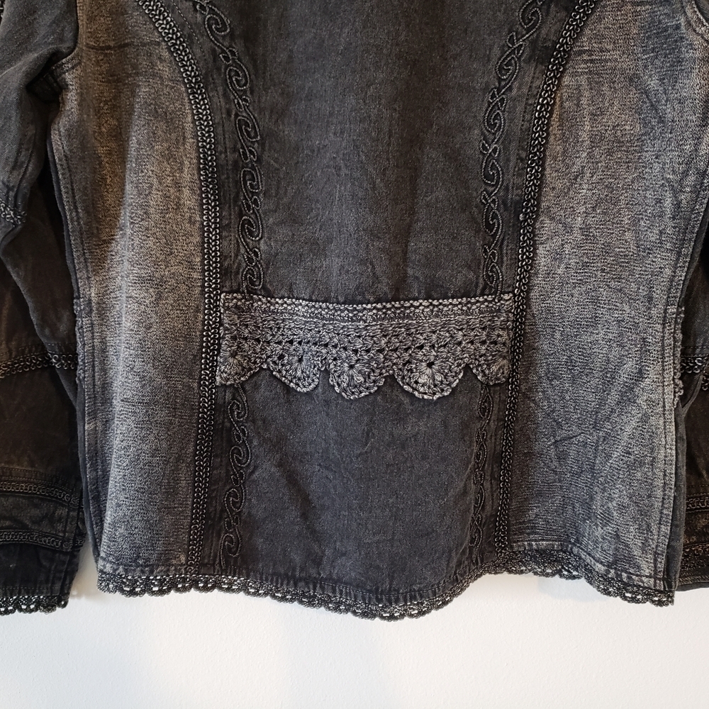 Flashback | Jackets Charcoal Embroidered Denim Jacket - Picture 6 of 10